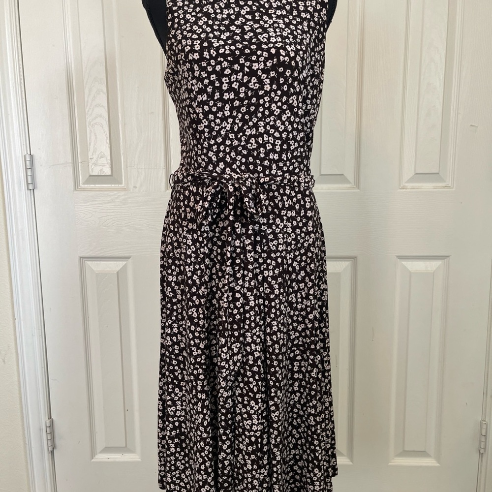 Lauren Ralph Lauren Brown Floral Dress Drop Waist Size 8